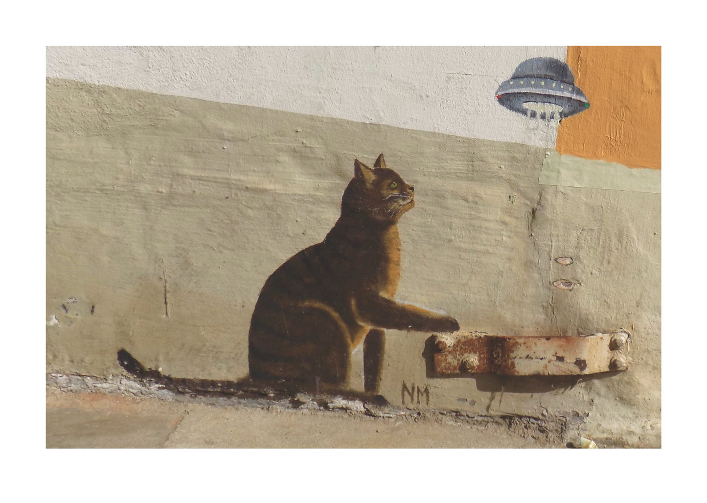 Katze mit Ufo | Art Print | Katze aus der Norderstraße | DIN A3